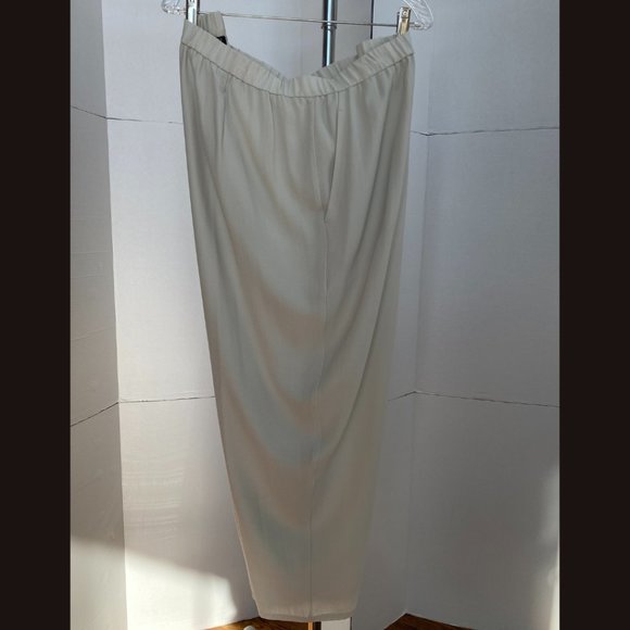 Eileen Fisher Ivory Ecru Cream Off White Beige 100% Silk Elastic Waist Pant 3X - Picture 2 of 5